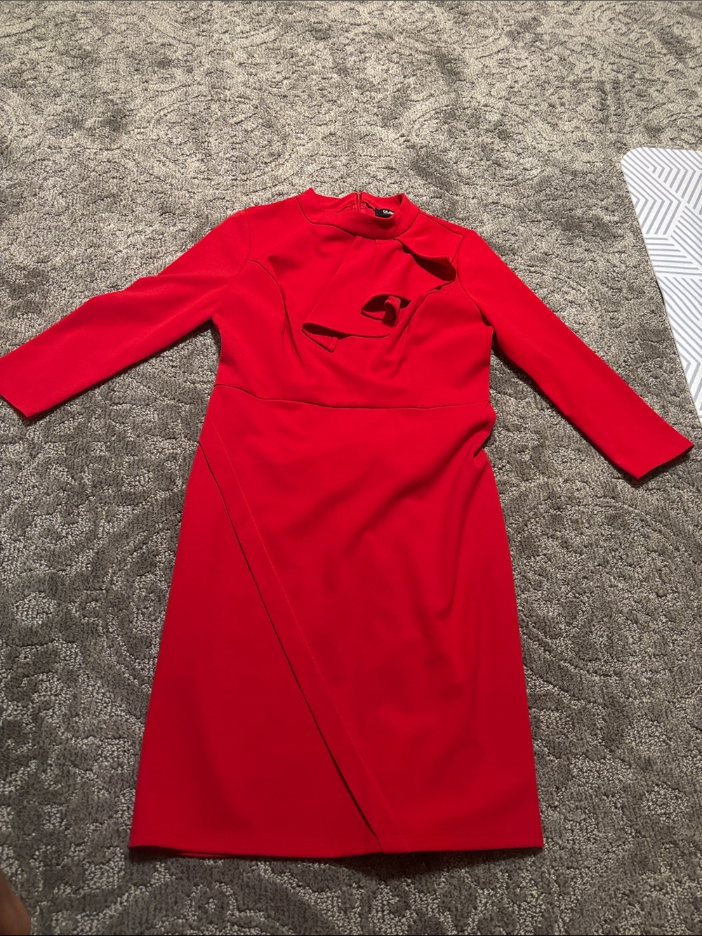 Glamour Bold Red Long-Sleeve Sheath Dress